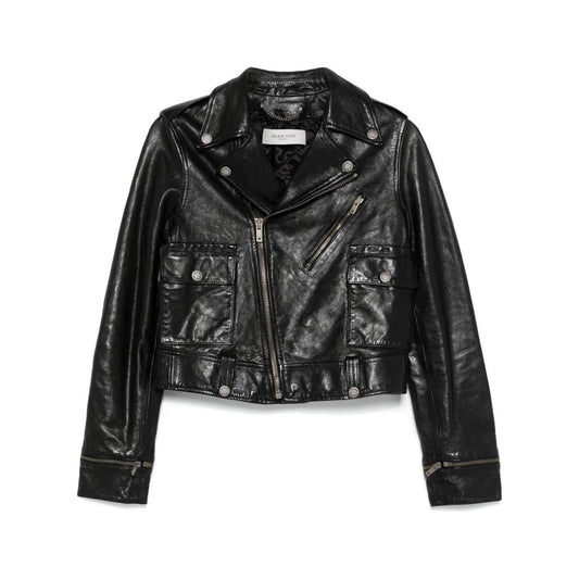 Golden Goose leather jacket with shiny effect GWP02137P00119590100-P25