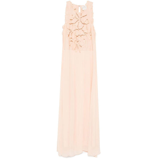 Forte Forte Long dress with floral appliques 13609MYDRESS2006-P25
