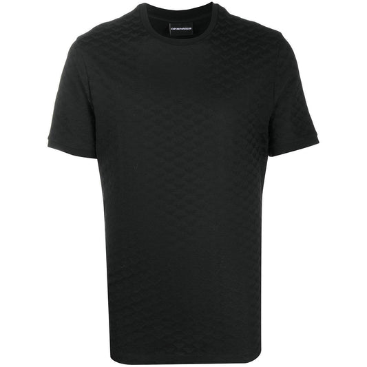 Emporio Armani Mercerised-jersey T-shirt with all-over jacquard eagle LDin,Men,Men > Clothing,Men > Clothing > Topwear,Spring - Summer 2025,Yes Eu 8N1TL71JHWZ0999-P25