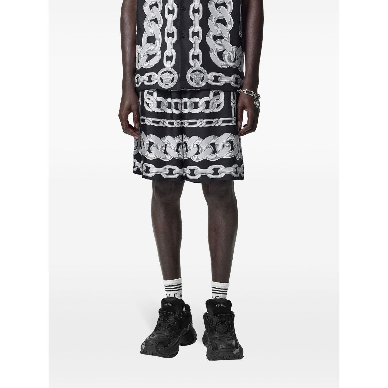 Versace Medusa Chains Silk Shorts 10024761A133975B950-P25