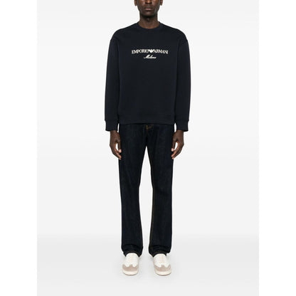 Emporio Armani ASV Double-jersey sweatshirt with logo embroidery Topwear