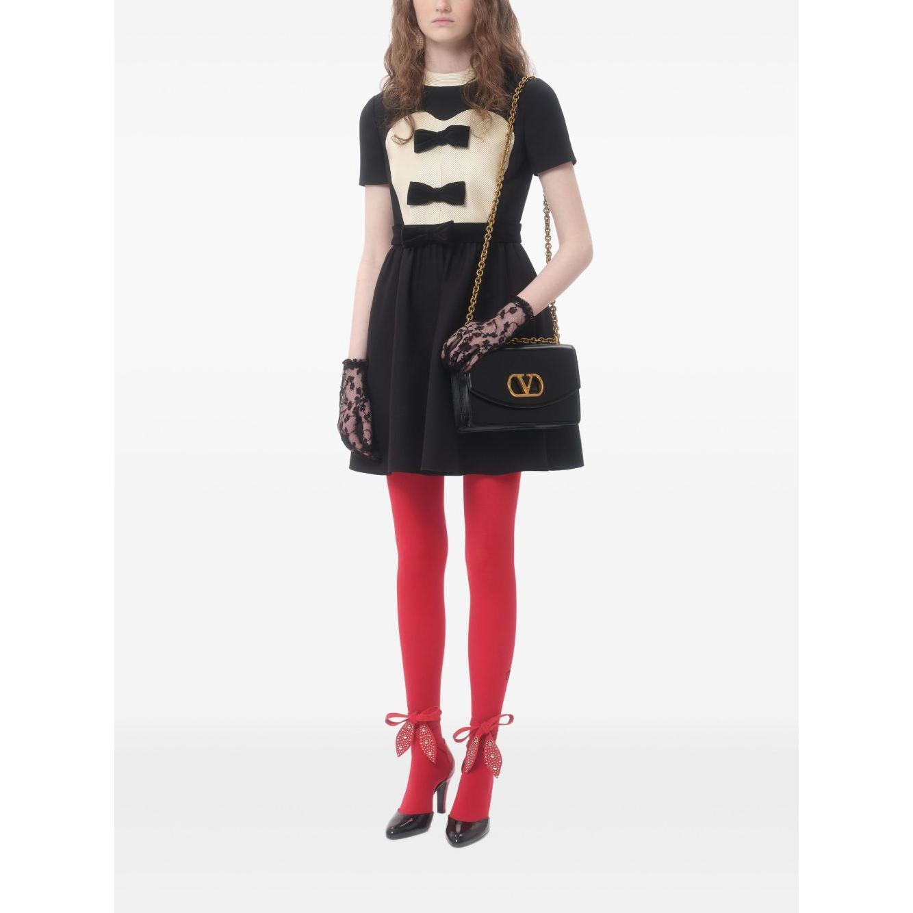 Valentino crepe couture short dress with bows BVADH51CFAUY-P25