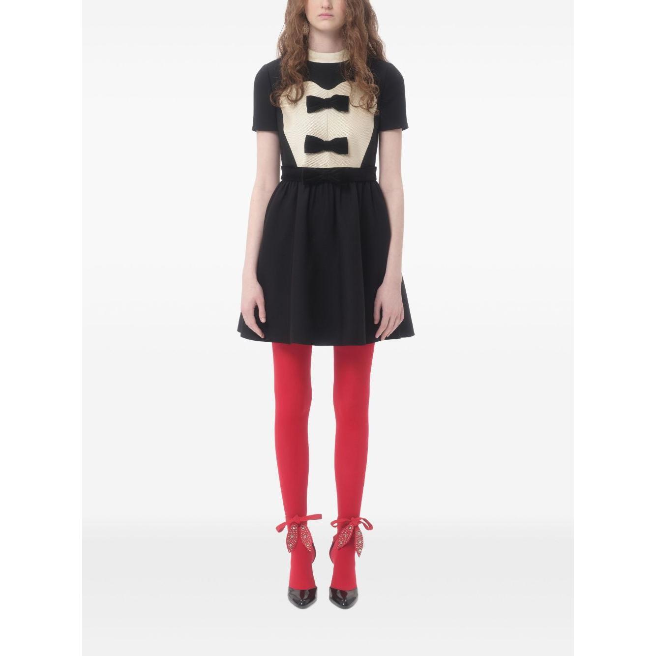 Valentino crepe couture short dress with bows BVADH51CFAUY-P25