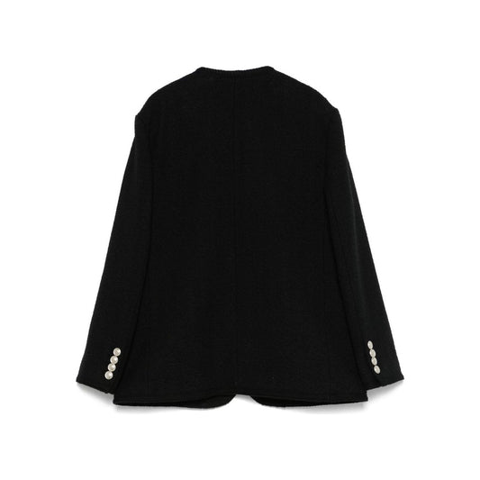 Dunst Collarless Oversized Tweed Jacket UDJA5A109BKBLACK-P25