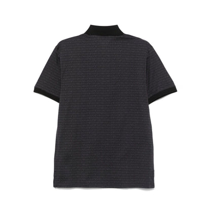 Emporio Armani jersey polo shirt with all-over jacquard lettering Topwear