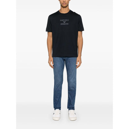 Emporio Armani Jersey T-shirt with rubberised logo Topwear
