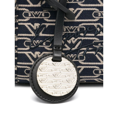 Emporio Armani Small tote bag in all-over monogram jacquard canvas Shopper