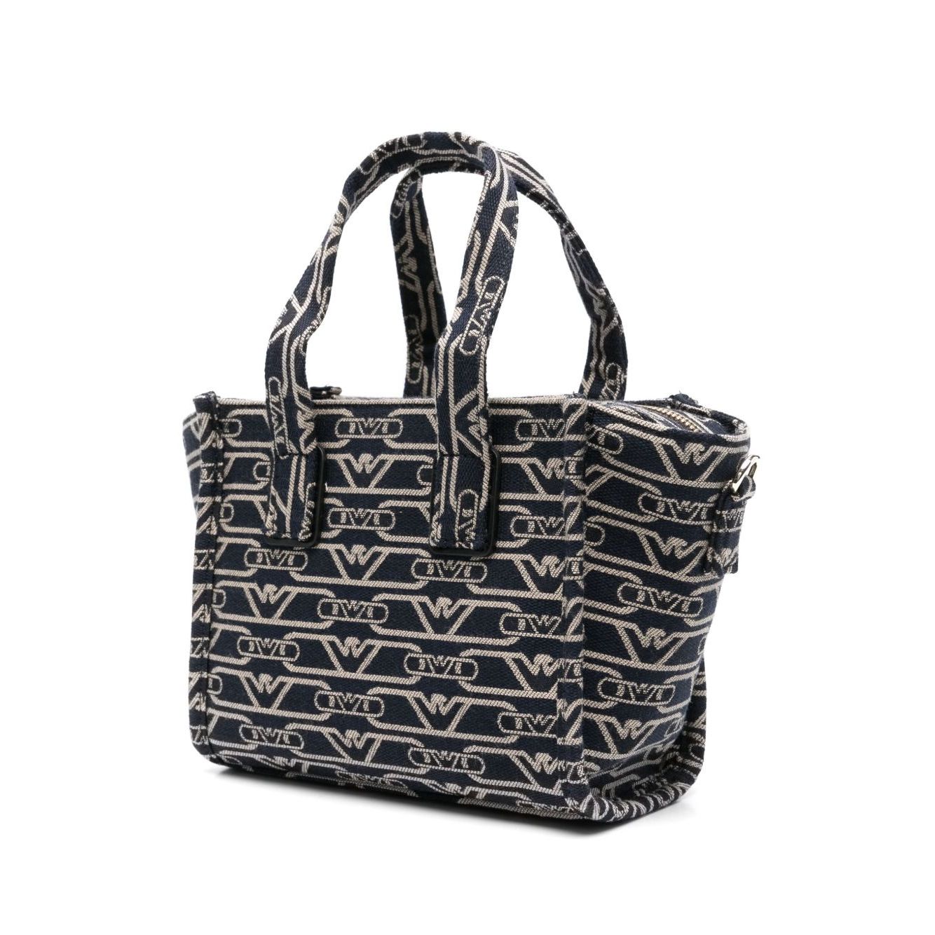 Emporio Armani Small tote bag in all-over monogram jacquard canvas Shopper