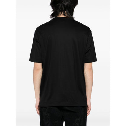 Emporio Armani T-shirt with embossed logo embroidery in lyocell blend jersey Topwear