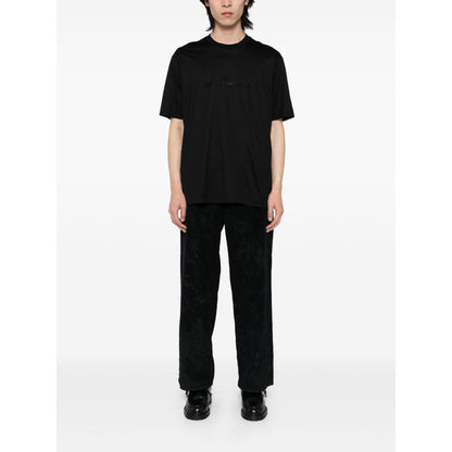Emporio Armani T-shirt with embossed logo embroidery in lyocell blend jersey Topwear