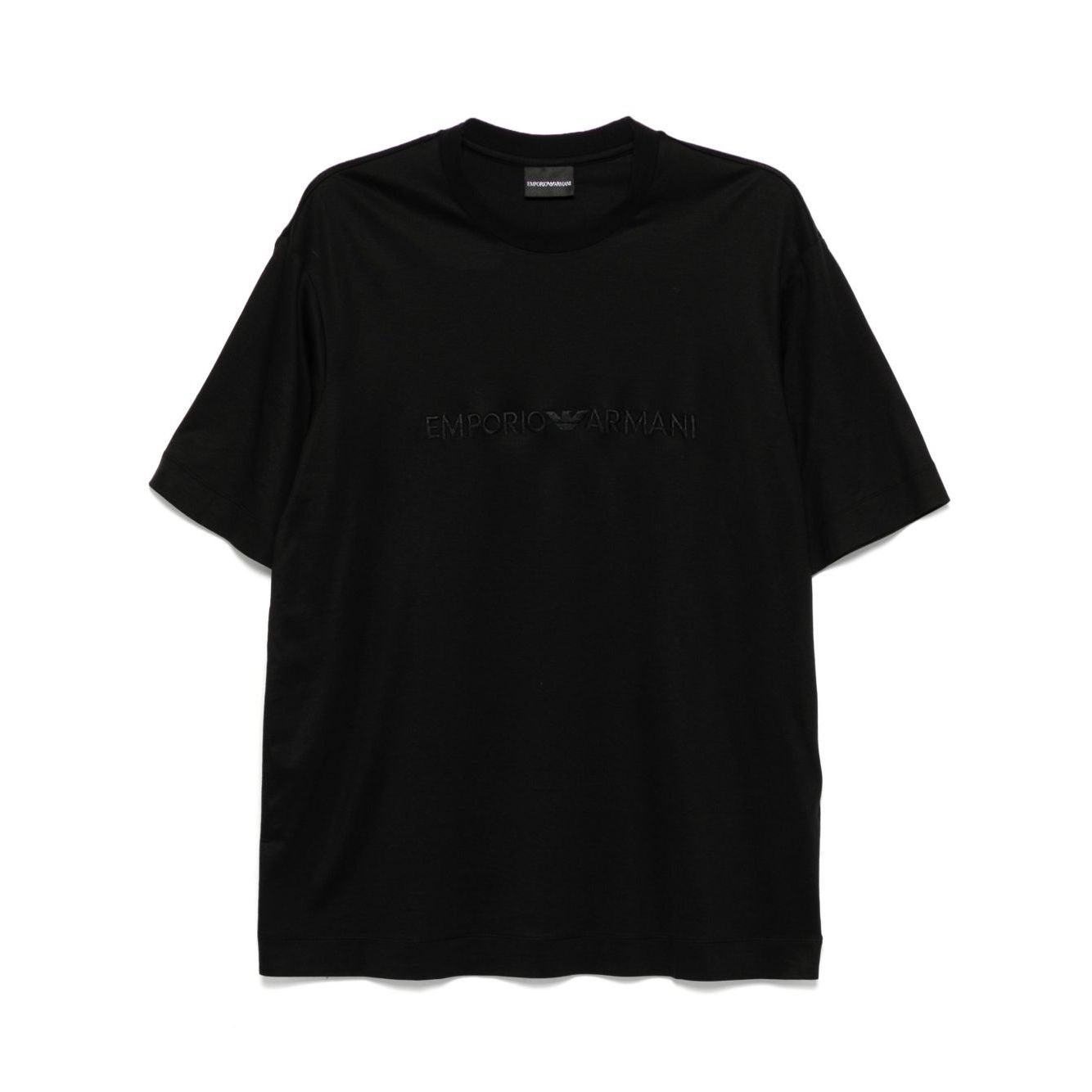 Emporio Armani T-shirt with embossed logo embroidery in lyocell blend jersey Topwear