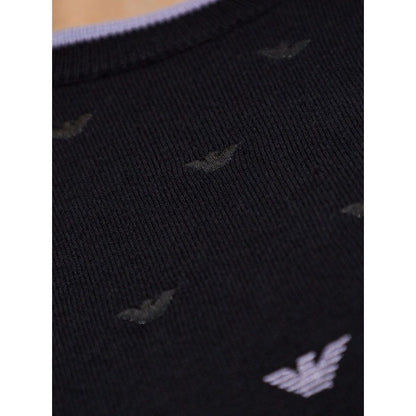 Emporio Armani Jumper with all-over micro eagle embroidery Topwear