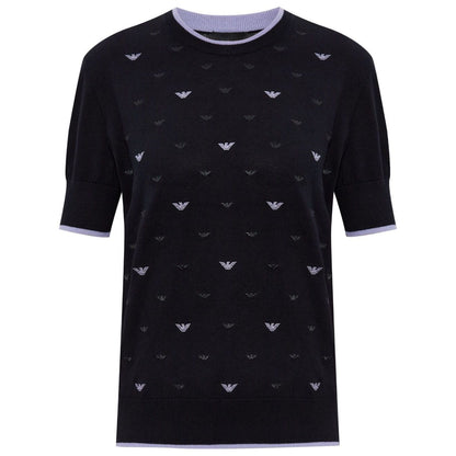 Emporio Armani Jumper with all-over micro eagle embroidery Topwear