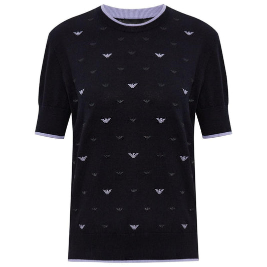 Emporio Armani Jumper with all-over micro eagle embroidery EW000939AF15106MC001-P25