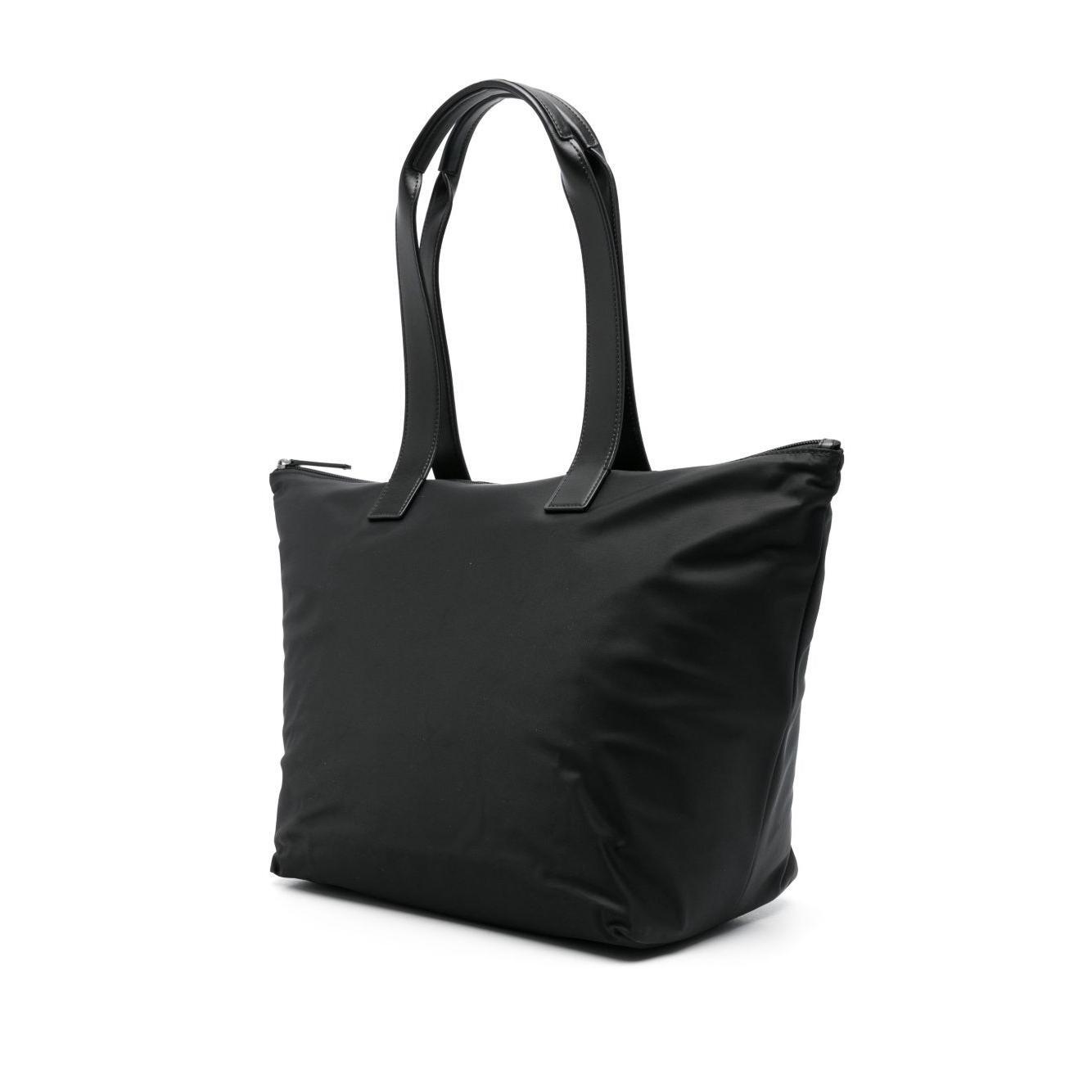 Front view with bag zipped and handles upright.