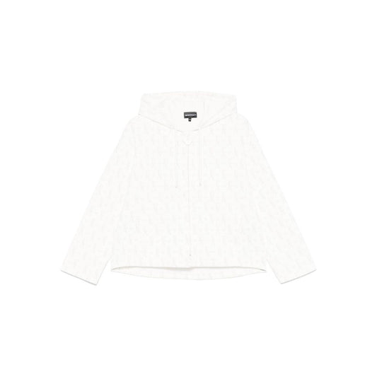 Emporio Armani Zip-up hoodie in double jersey with all-over lettering EW001026AF10002F0009-P25