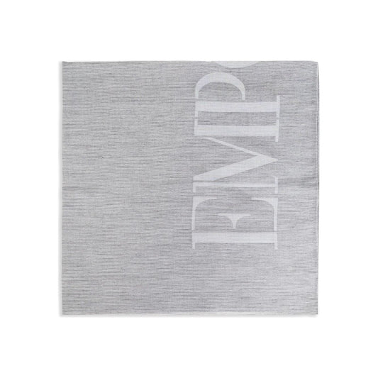 Emporio Armani Logo cotton blend scarf EM002114AF16027U8033-P25