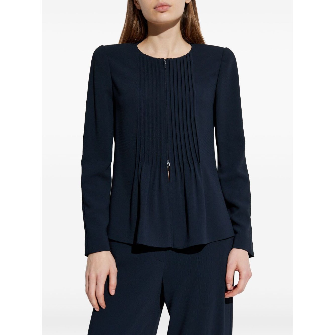 Emporio Armani Jacket in fluid woven fabric with pleats Jackets