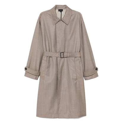 Emporio Armani virgin-wool trench coat Jackets