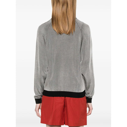 Emporio Armani Two-tone fisherman’s rib jumper with EA logo Topwear