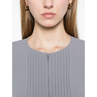 Emporio Armani Jacket in fluid woven fabric with pleats Jackets