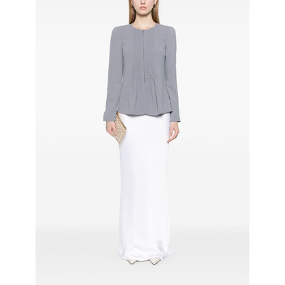 Emporio Armani Jacket in fluid woven fabric with pleats Jackets