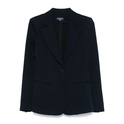 Emporio Armani Icon single-breasted blazer in an embossed jacquard knit jersey Jackets