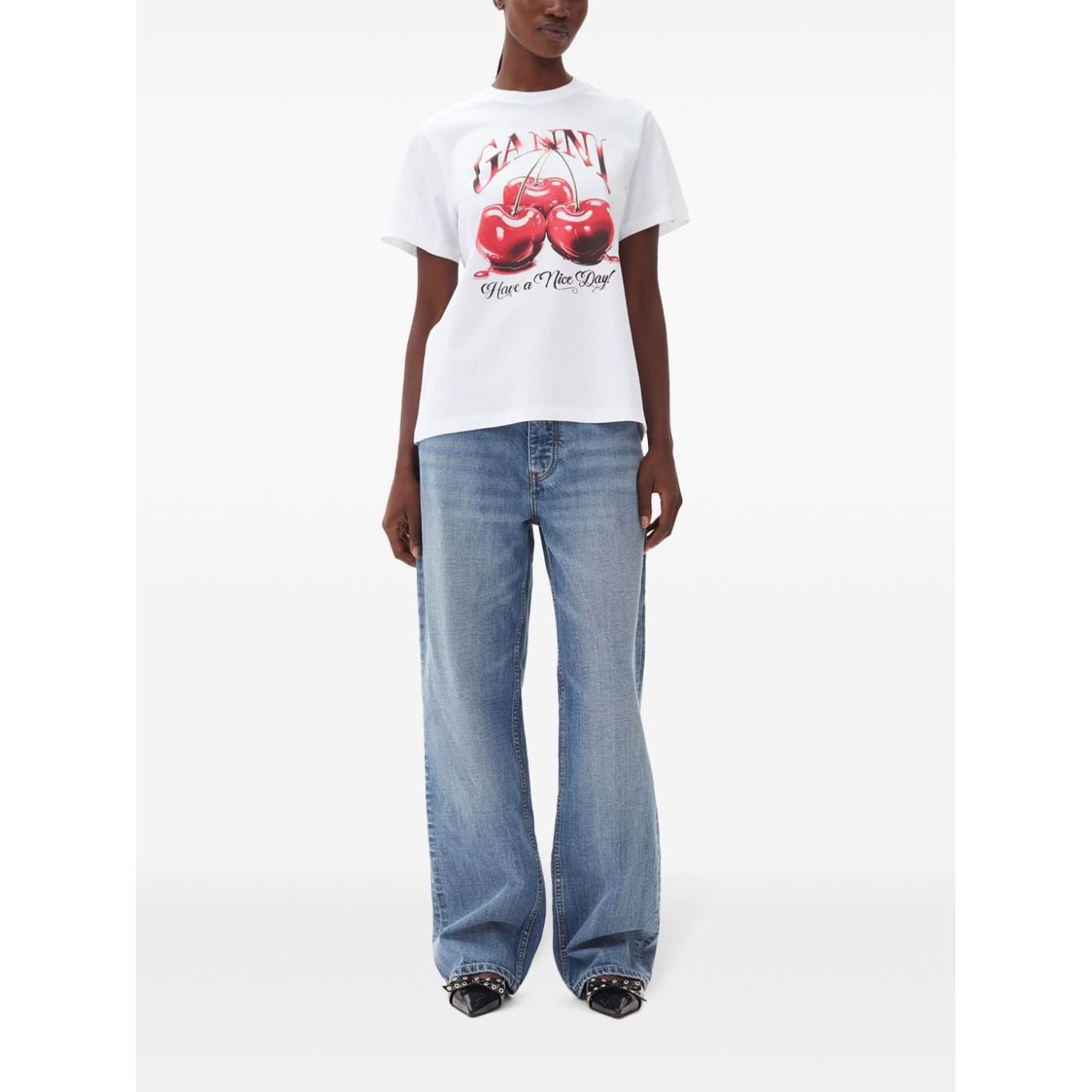 GANNI T-shirts and Polos White