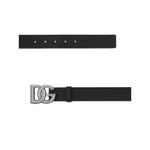 Dolce & Gabbana Calfskin belt with crossed DG logo buckle BC4644AX6228V363-AI25
