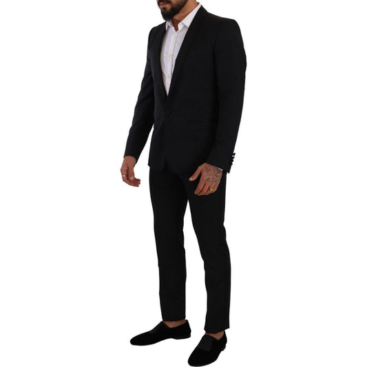 Dolce & Gabbana Black Fantasy GOLD Wool Slim Fit 2 Piece Suit KOS1910 - 48