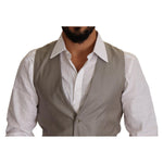 Dolce & Gabbana Elegant Single Breasted Dress Vest in Beige Dolce & Gabbana Dim Gray