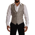Dolce & Gabbana Elegant Single Breasted Dress Vest in Beige Dolce & Gabbana Dim Gray