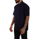 Dolce & Gabbana Navy Blue Button Down Short Sleeves Shirt TSH7560 - 40