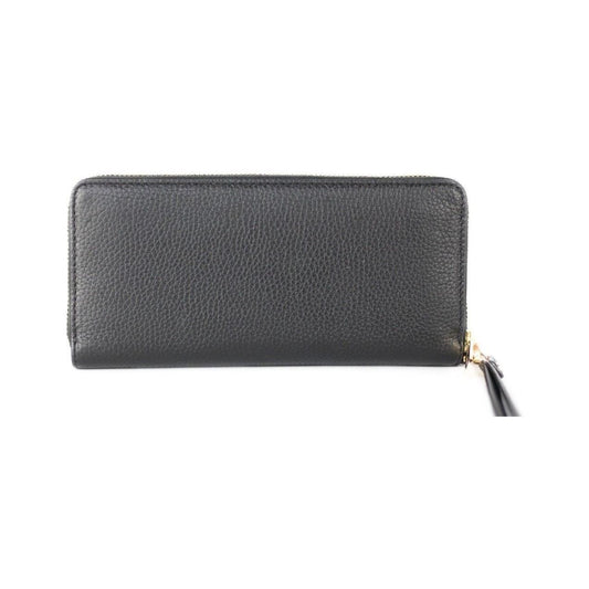 Michael Kors Jet Set Travel Large Black Pebble Leather Continental Wrist Wallet 27056