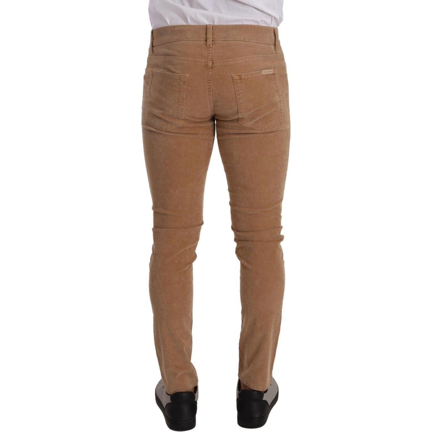 Dolce & Gabbana Brown Corduroy Cotton Skinny Slim Fit Jeans PAN72718 - 48