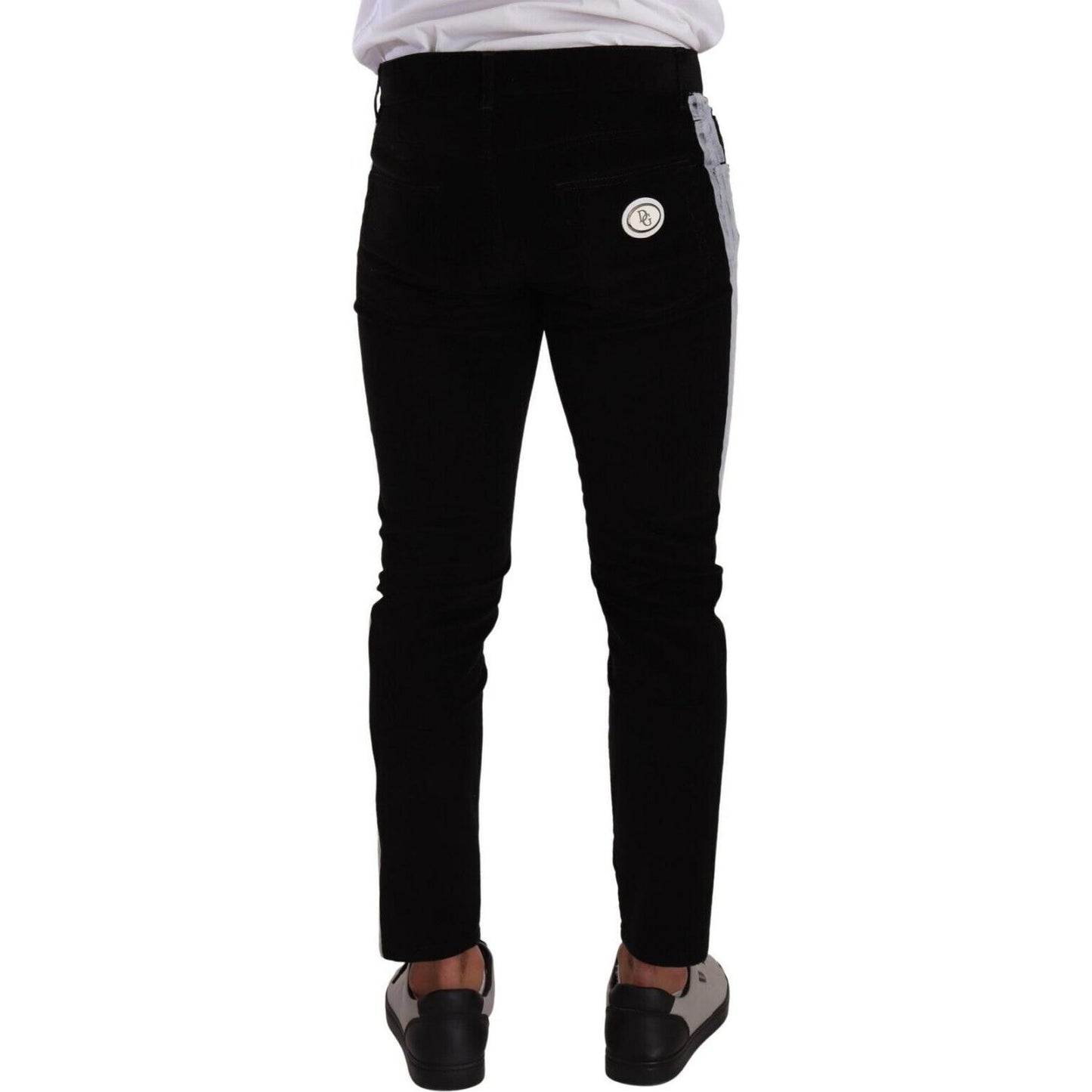 Dolce & Gabbana Black Cotton Stretch Skinny Corduroy Jeans PAN72747 - 48
