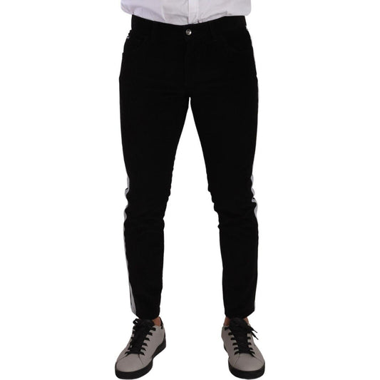 Dolce & Gabbana Black Cotton Stretch Skinny Corduroy Jeans PAN72747 - 48