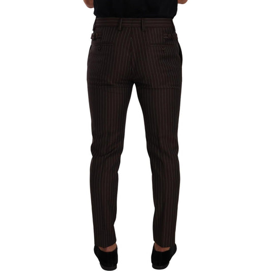 Dolce & Gabbana Brown Striped Wool Formal Trouser Dress Pants PAN72767 - 48
