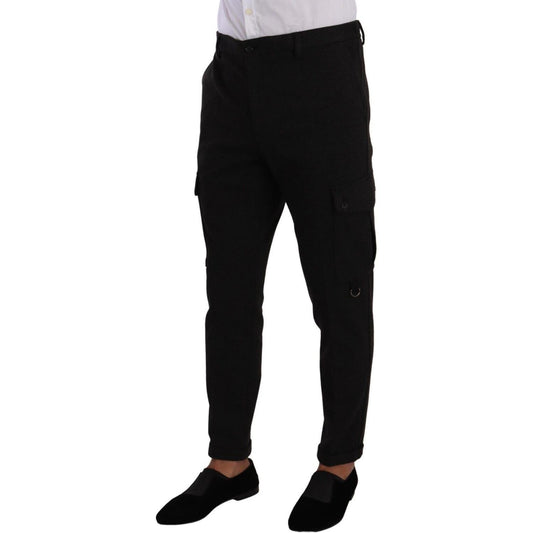 Dolce & Gabbana Black Viscose Cargo Skinny Men Trouser Pants PAN72768 - 54