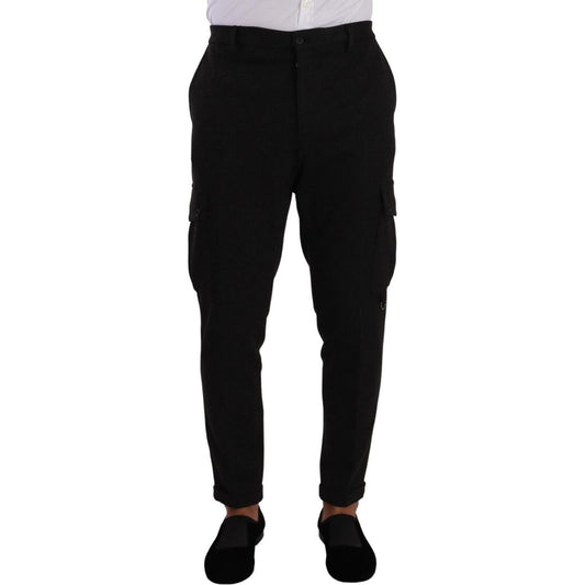 Dolce & Gabbana Black Viscose Cargo Skinny Men Trouser Pants PAN72768 - 54