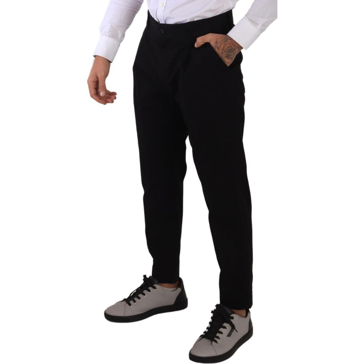 Dolce & Gabbana Black Cotton Stretch Chinos Trouser Jeans PAN72755 - 48