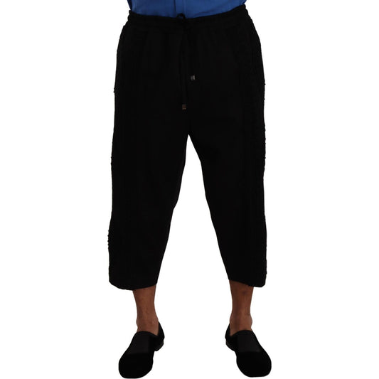 Dolce & Gabbana Black Cotton Torero Sweatpants Shorts Pants PAN72912- 52
