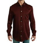 Dolce & Gabbana Bordeaux Silk Pajama Casual Shirt TSH4616- 40