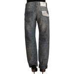 Acht Gray Washed Mid Waist Straight Denim Folded Hem Jeans PAN71814 - 26