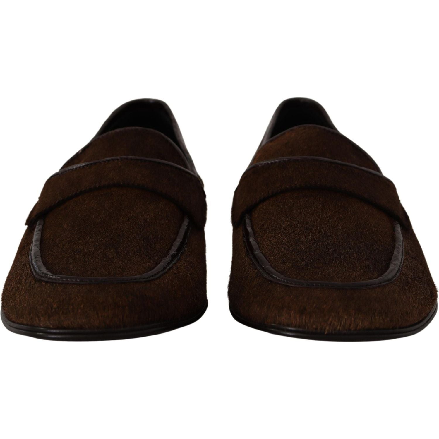 Dolce & Gabbana Shoes Dress Loafers Brown Leather Slip Shoes