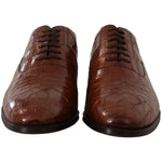 Dolce & Gabbana Brown Crocodile Leather Mens Formal Derby Shoes MV4509 - 44