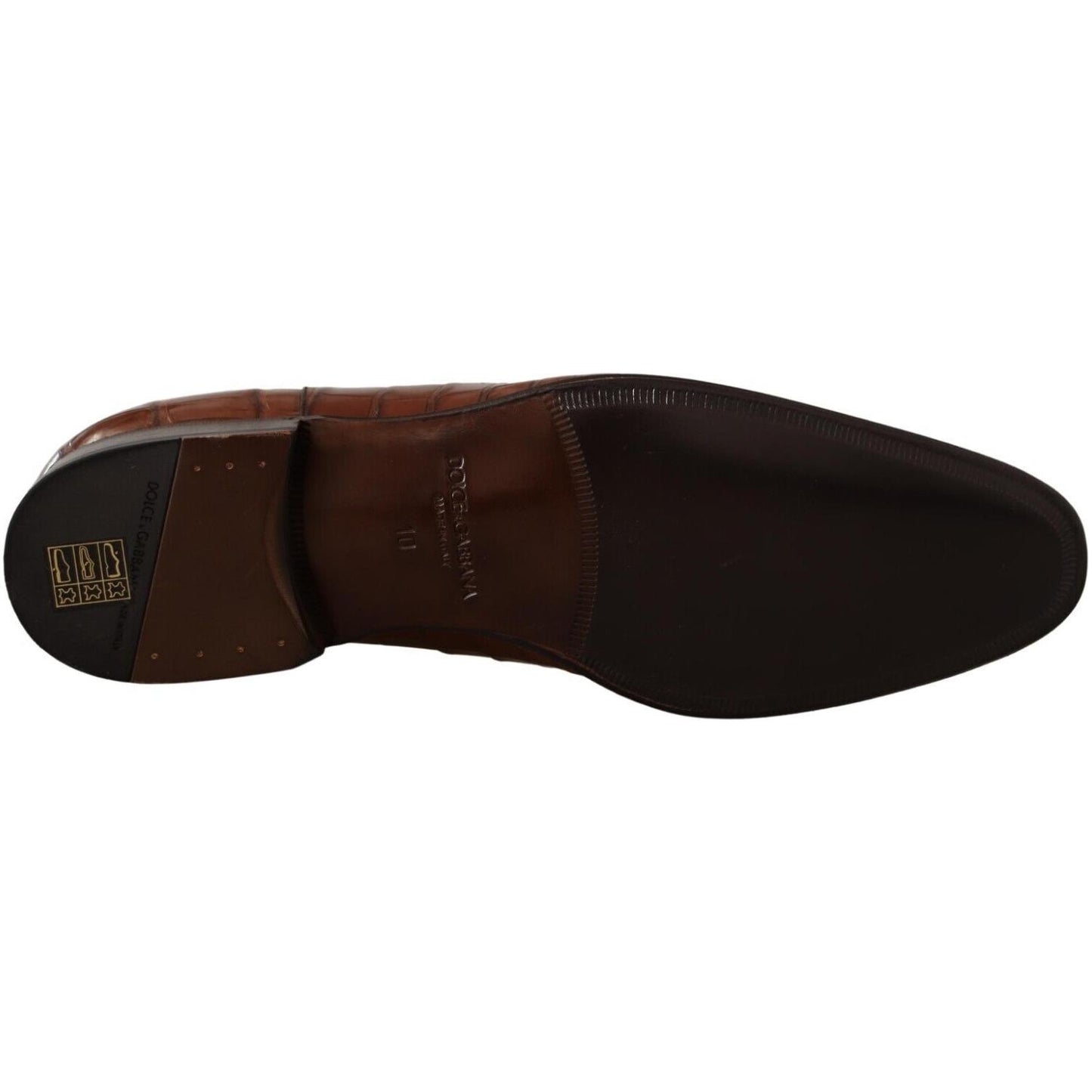 Dolce & Gabbana Brown Crocodile Leather Mens Formal Derby Shoes MV4509 - 44