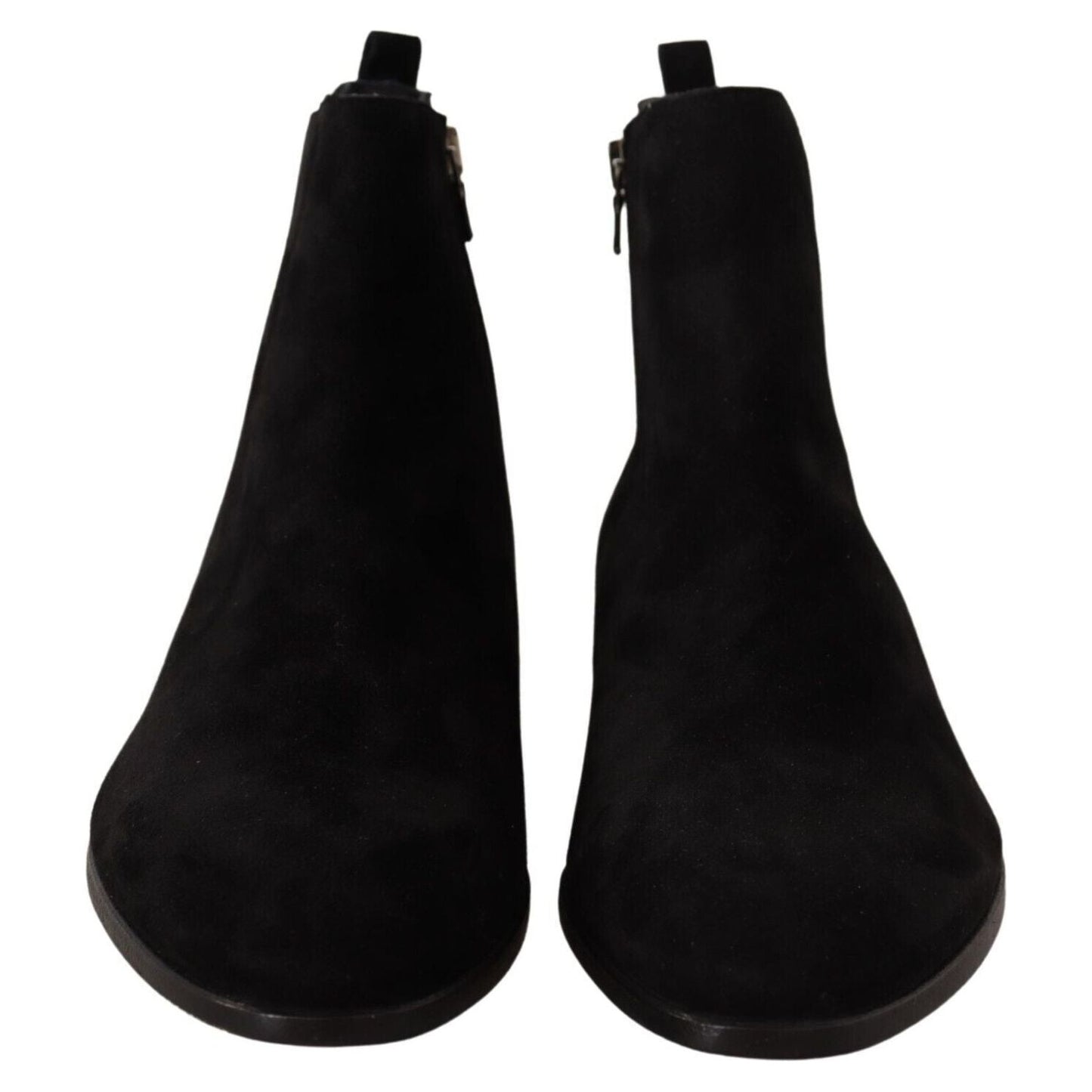 Dolce & Gabbana Black Suede Leather Chelsea Mens Boots Shoes MV4480 - 41