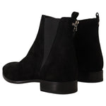 Dolce & Gabbana Black Suede Leather Chelsea Mens Boots Shoes MV4480 - 41