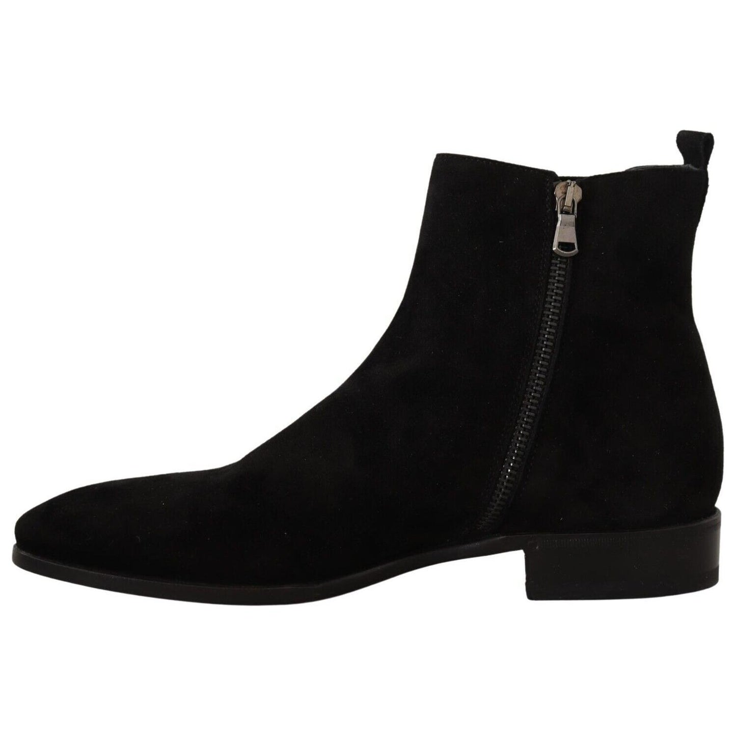 Dolce & Gabbana Black Suede Leather Chelsea Mens Boots Shoes MV4480 - 41